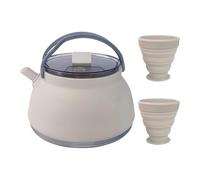 GETBSTOOP 1.5L Portable Camping Kettle Silicone Kettle with Handle Outdoor Collapsible Kettle Stainless Steel Bottom Collapsible Water Boiler for Hiking Backpacking