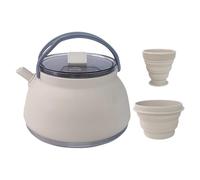 GETBSTOOP 1.5L Portable Camping Kettle Silicone Kettle with Handle Outdoor Collapsible Kettle Stainless Steel Bottom Collapsible Water Boiler for Hiking Backpacking