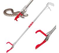 GETBSTOOP 1.5M Snake Tong Grabber with Lock, Collapsible Snake Catcher with Wide Jaw, Stainless Steel Snake Tongs with Non-Slip Grip Handle