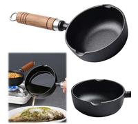 GETBSTOOP 11/13cm Nonstick Sauce Pan, Multipurpose Handy Little Saucepan with Stay Cool Handle, Saucepan with Pour Spout, Small Pots for Cooking, Soups, Noodles, Hot Milk, Black Pot