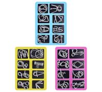 GETBSTOOP 24 Pcs Metal Puzzles for Adults Kids, Metal Puzzle Ring Disentanglement Set, 3D Funny Brain Teaser Jigsaw Puzzle Game, Portable Travel Entertainment, Educational Toys for Boys Girls