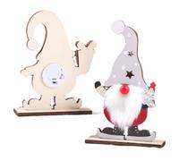 GETBSTOOP 2PCS LED Cute Christmas Ornament Lighted Up Santa Statue Decor