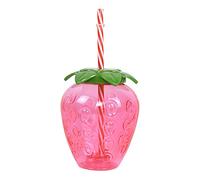 GETBSTOOP 3/6PCS Hawaiian Summer Party Cup 500ml Pineapple/Strawberry Shape Drinking Cup Tropical Summer Cups with Straw Creative Birthday Party Decoration
