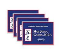 GETBSTOOP 4 Pcs Mahjong Card Official Rules, Mah Jongg Cards 2026 Large Print, Easy to Read Rule Guide, Large Size Score Card, Mahjong Accessories & Gifts for Women Man Mah Jong Beginners
