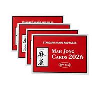 GETBSTOOP 4 Pcs Mahjong Card Official Rules, Mah Jongg Cards 2026 Large Print, Easy to Read Rule Guide, Large Size Score Card, Mahjong Accessories & Gifts for Women Man Mah Jong Beginners