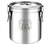 GETBSTOOP 6/12/21/33L Stainless Steel Storage Container with Seal Lid Kitchen Canister with Handles Oil Sugar Milk Storage Bucket for Home Kitchen Bar Restaurants