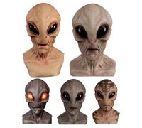 GETBSTOOP Alien Masks For Adults Latex Full Head Realistic Masks Alien Suit Alien Head for Halloween Carnival Costume Party Alien Latex Full Head Masks