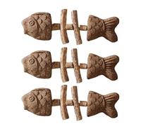 GETBSTOOP Creative Fish Bone Cat Toy, Fishbone Feline Teether - Interactive Wooden Chew Teether Toy, Natural Catnip Teeth Cleaning Stick, Durable Tooth Care Tool for Cats to Health Reduce Boredom