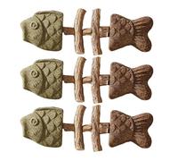 GETBSTOOP Creative Fish Bone Cat Toy, Fishbone Feline Teether - Interactive Wooden Chew Teether Toy, Natural Catnip Teeth Cleaning Stick, Durable Tooth Care Tool for Cats to Health Reduce Boredom