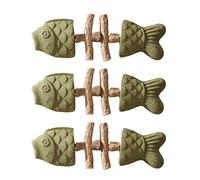 GETBSTOOP Creative Fish Bone Cat Toy, Fishbone Feline Teether - Interactive Wooden Chew Teether Toy, Natural Catnip Teeth Cleaning Stick, Durable Tooth Care Tool for Cats to Health Reduce Boredom