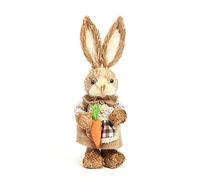 GETBSTOOP Easter Decorations Bunny Handmade Straw Bunny Easter Rabbit Statue Home Decor(D)