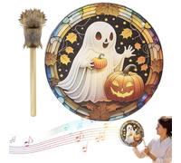 GETBSTOOP Halloween Shaman Drum Ghost Pumpkin Drum Handmade Shamanic Drum with Drum Stick Sound Healing Tool Suitable for Spiritual Music Holiday Events