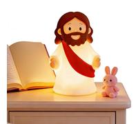 GETBSTOOP Little Jesus Night Light, 5 x 3 Inch Mini Jesus Silicone LED Light, Rechargeable Dimmable Nursery Nightlight for Kids, Gifts for Sunday School, Baptism Presents, Easter Egg Decorations