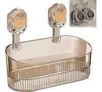 GETBSTOOP No-Drill Bathroom Suction Storage Box, Strong Suction Cup Wall Mounted Shelf, Large Capacity Removable Shower Caddy with Drain Holes, Waterproof Shower Organizer for Bathroom & Kitchen Use