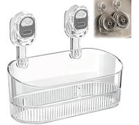 GETBSTOOP No-Drill Bathroom Suction Storage Box, Strong Suction Cup Wall Mounted Shelf, Large Capacity Removable Shower Caddy with Drain Holes, Waterproof Shower Organizer for Bathroom & Kitchen Use