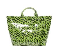 GETBSTOOP PVC Tote Bag for Women Leopard Print Plastic Tote Bag Large Kraft Paper Tote Bag PVC Surface Trendy Leopard Print Hobo Bag Letter Print Tote Bag 2024 Favorite Tote Bag