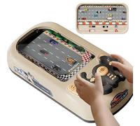 GETBSTOOP Simulated Driving Racing Car Game with Sound, Turbo Race Interactive Game Set with 200 Challenges, Electric Simulation Steering Wheel Toy, Obstacle Avoidance Car Driving Simulator for Kids