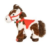 GETBSTOOP Spotted Electric Plush Horse, Interactive Walking Singing Brown & White Spotted Pony with Joyful Neighing Sounds, Soft Stuffed Animal Toy, Christmas Birthday Gifts for Boys Girls Kids