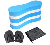 GETBSTOOP Swim Training Pull Buoy Adjustable Strap Hand Paddles Set for Adults (Black)