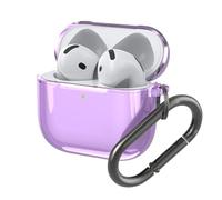 GETBSTOOP Transparent Protective Case Cover for Apple AirPods 4 2024, TPU Shockproof Soft Skin Case with Carabiner, Wireless Earphone Cover, Easy Charging Access, Convenient Portability