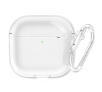 GETBSTOOP Transparent Protective Cover for (A-pple) AirPods 4 TPU Wireless Earphone Cover with Carabiner Transparent Case for (A-pple) Air-Pods 4 (2024) Charging Case