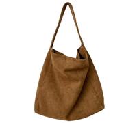 GETBSTOOP Women Large Capacity Shoulder Bag Stylish Tweed Fabric Work Tote Bag Fashion All-Match Bag for Daily Office Use Solid Color