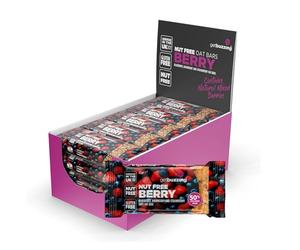 Getbuzzing Nut Free Oat Flapjack Bars with Nutrition Benefits - Gluten Free Healthy Endurance Snack with Natural Ingredients, High Fibre & School Safe - 20 x 62g Pack - Mixed Berry - Sports & Cycling
