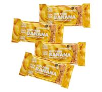 Getbuzzing Nut Free Oat Flapjacks - Gluten Free Healthy Snacks - Energy Bars For Running, Cycling, Gym - Pack of 4 x 62g (Banana)