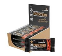 Getbuzzing Nut Free Oat Protein Flapjack Bars - Gluten Free Healthy Snack with Natural Ingredients, High Fibre & School Safe - 12 x 55g Pack - [Chocolate Fudge] - Supports Running, Cycling and Gym