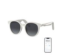 GetD Bluetooth Glasses, Open-Ear Smart Glasses, Polarized Sunglasses, Bluetooth5.4 Audio Glasses, Voice Assistant, Call Noise Reduction, UV Protection Lens (Off White Frame + Gradient Lens)
