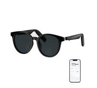 GetD Bluetooth Glasses, Open-Ear Smart Glasses, Polarized Sunglasses, Bluetooth5.4 Audio Glasses, Voice Assistant, Call Noise Reduction, UV Protection Lens for Men & Women (Black Frame + Grey Lens)