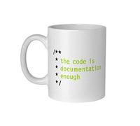 getDigital The Code is Documentation Enough Coffee and Tea Mug - A funny Office Cup for IT Administrators, Coders and Computer Science Geeks - 300 ml