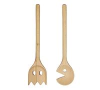 getDigital Wooden Cooking Spoon Set - 2 Piece Kitchen Utensils Spatula Set inspired by a Retro Arcade Game - Light Beech-Wood 30,5 cm