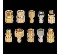 Getdoublerich 1/4 Inch Quick Release Connector Coupler Fitting for High Pressure Washer Hose, Stainless Steel or Brass Adapter with M14/M18/M22/G1/4 Thread
