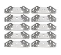 Getdoublerich 10-Pack Stainless Steel Furniture Corner Brackets, 60 mm Angle Connectors for Shelves, Cabinets, Tables & Chairs - Triangular Support Brackets with 1.6 mm Thickness, Silver Finish