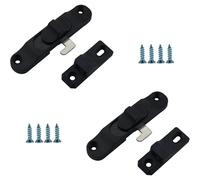 Getdoublerich 2 Sets Black Sash Lock, Horizontal Sliding Lock Hook Latch, Aluminium Sliding Lock for UPVC Casement Security
