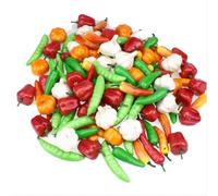 Getdoublerich 20 Pcs Artificial Vegetables Fake Red Chili Potato Carrot Pumpkin Garlic for Kitchen Home Market Party Decor Preschool Education