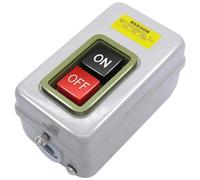 Getdoublerich 220V/380V Push Button Switch for Single Phase Motor Stop Control, Flame Retardant ABS Housing for Water Pumps and Machine Tools
