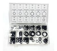 Getdoublerich 225-Piece Rubber O-Ring Assortment Kit, 18 Sizes Nitrile Gasket Seal Set with Storage Box, Heat and Oil Resistant Washers for Car, Automotive, Plumbing and Mechanical Repair (Black)