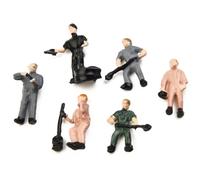 Getdoublerich 27Pcs HO Scale 1:87 Model Train Figures, Plastic Railway Worker People Set with Ladder & Trash Can for Diorama Layout Scene Decoration