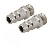 Getdoublerich 2pcs Euro Quick Release Air Line Coupler Fitting 1/4in for BSP Male, Silver Compressed Air Connector, 32mm Length