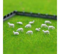 Getdoublerich 300Pcs Simulated Sheep Model, 10-Pack Farm Animal Model Railway N Scale 1:150 Sheep Model DIY Landscape, Railway Landscape Decoration