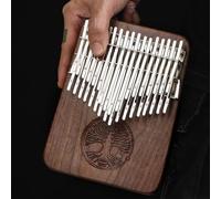 Getdoublerich 34 Key Kalimba Thumb Piano B Tuned Black Walnut With Pickup Bag, Transducer Musical Instrument(Key C)