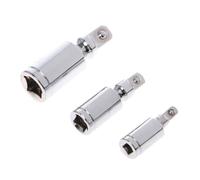 Getdoublerich 360 Degree Ratchet Angle Extension Bar, Chrome Vanadium Steel Socket Adapter for 1/4 3/8 1/2 Inch Drive, High Torque Rotary Head Joint Tool