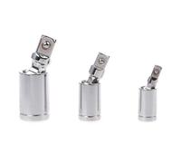 Getdoublerich 360 Degree Rotating Ratchet Angle Extension Bar, Chrome Vanadium Steel Socket Adapter for 1/4 3/8 1/2 Inch Drive, High Torque Flexible Joint Tool