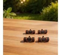 Getdoublerich 4 Pack Garden Hose In-Line Shut Off Valve, ABS Quick Connect Adapter with Flow Control for Watering Plants Lawn Car Washing, Orange Gray