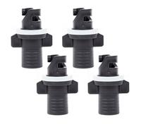 Getdoublerich 4 Pack Inflatable Boat Valve Adapter, ABS Screw-in Air Connector with Rubber Gasket for Assault Boats, Beds, Surfboards, Black
