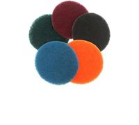 Getdoublerich 5 Pack 4 Inch Nylon Scouring Pads with Fleece Backing, Industrial Polishing Discs for Cleaning Showers, Bathtubs, Sinks, Tile and Grout