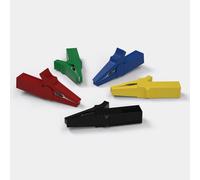 Getdoublerich 5 Sets Insulated Clips with 4mm Banana Connector, 55mm for alligator Leads for Multimeter, CAT III 600V 20A, Color Coded