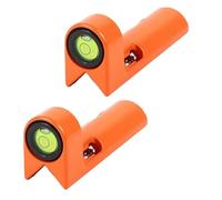 Getdoublerich 90 Degree Right Angle Bubble Level for Centering Pole, Die-Cast Aluminum Rod Leveler with Adjustable 7/8" Vial, Fits Round & Rectangular Rods, Orange, 2 Pack